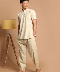 Rakhi SHVAAS By VASTRAMAY Men's Green Work From Home Collection Cotton Pyjama Set