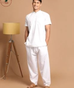 SHVAAS By VASTRAMAY Men's Work From Home Collection Cotton Pyjama Set