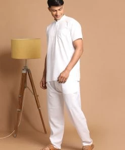 SHVAAS By VASTRAMAY Men's Work From Home Collection Cotton Pyjama Set
