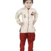 JBN Creation Boys' Gold Cotton Silk Kurta And Breedges Set
