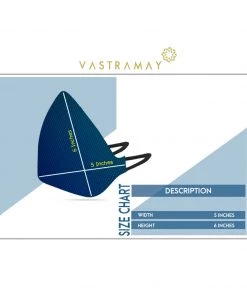 Vastramay Unisex 4 -Ply Floral Print On Embroidered Base Reusable Anti-Pollution, Comfortable Large Coverage With Ear Loops Wellness Masks In Blue - Pack Of 1 Rakhi