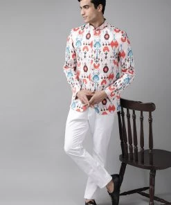 VASTRAMAY Men's Multicolor-Base-Cream Silk Blend Jodhpuri 12 VASTRAMAY Men's Multicolor-Base-Cream Silk Blend Jodhpuri