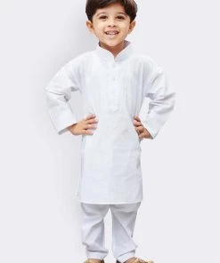 Vastramay Boy's White Kurta And Pyjama Set