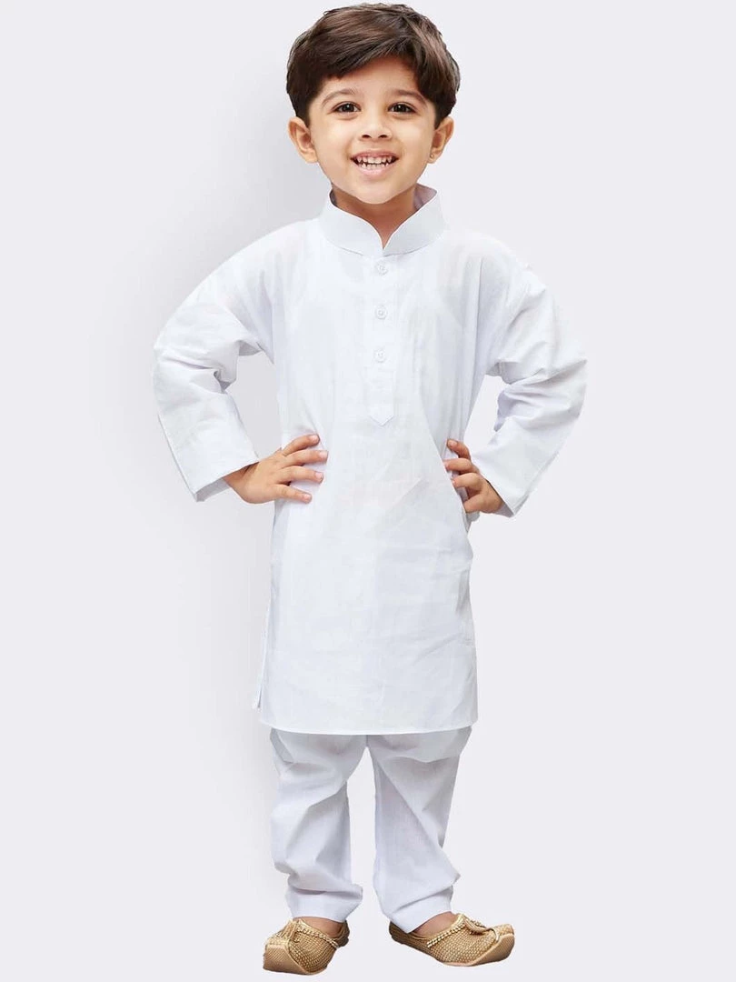 Vastramay Boy's White Kurta And Pyjama Set 3 Vastramay Boy's White Kurta And Pyjama Set