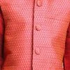 JBN Creation VASTRAMAY Boys Pink & Orange Woven Design Nehru Jacket