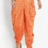 VASTRAMAY Men's Orange Cotton Blend Dhoti